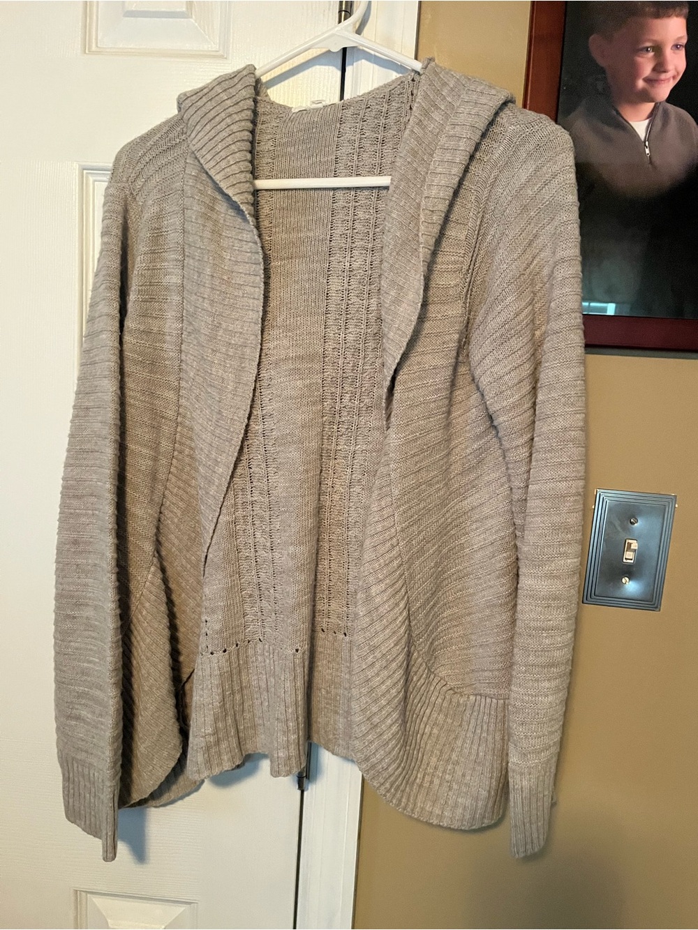 Maurice’s Cozy Open-Front Hooded Sweater Cardigan - Light Taupe Xs